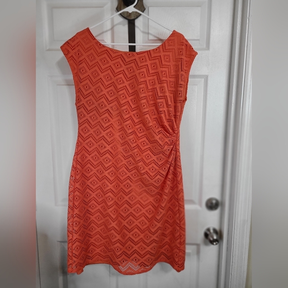 Olivia Matthew's Woman's Sleeveless Knit Dress, Size: 1X, Color: Orange - Picture 2 of 15